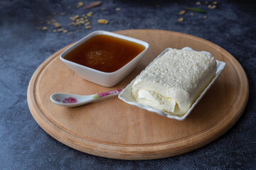 Cream (butter cream) and pine honey for Turkish breakfast