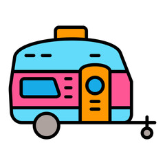 Caravan Filled Line Icon