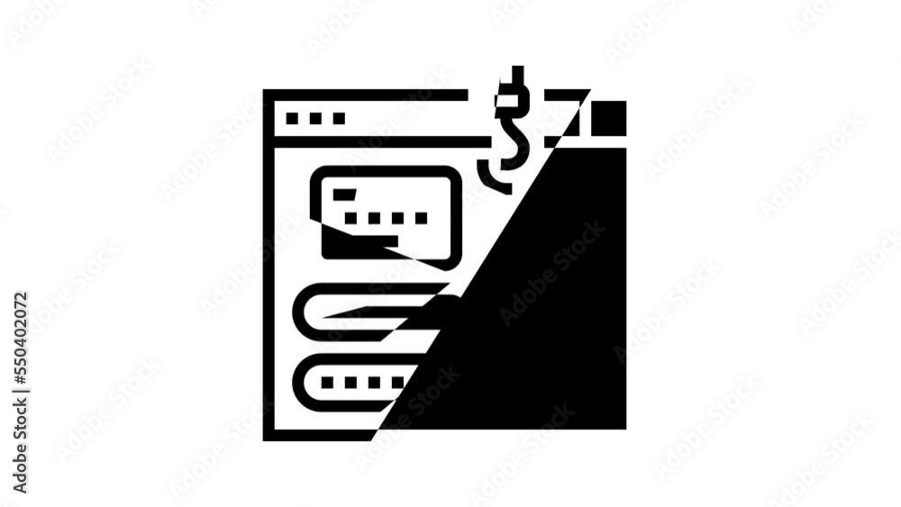 Poster phishing attacks line icon animation