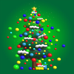 Christmas toys. Illustration. 3d. graphic image.