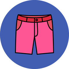 Shorts Multicolor Circle Filled Line Icon