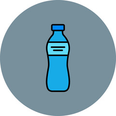 Water Bottle Multicolor Circle Filled Line Icon