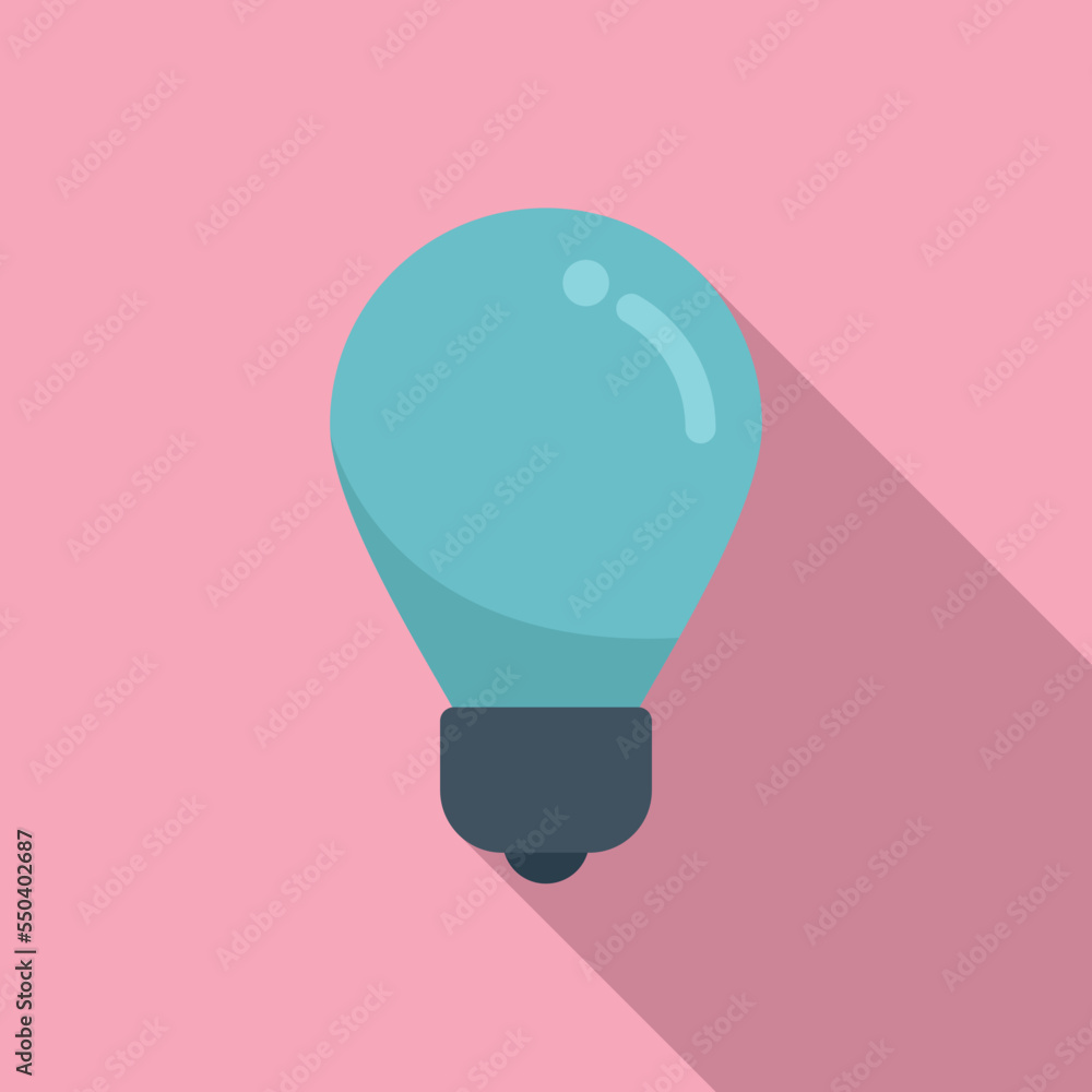 Poster bulb icon flat vector. computer interface. box ui