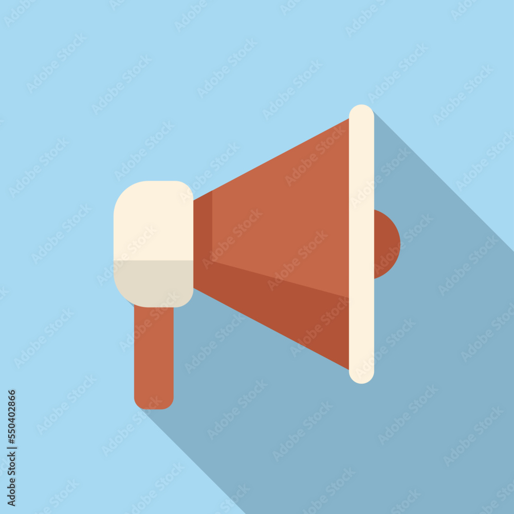 Poster megaphone icon flat vector. computer interface. screen frame