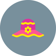 Pamela Hat Multicolor Circle Flat Icon