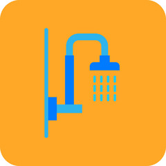 Obraz premium Shower Multicolor Round Corner Flat Icon