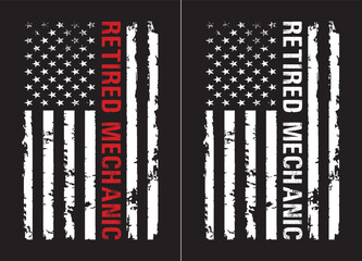 Retired Mechanic 4th Of July Design