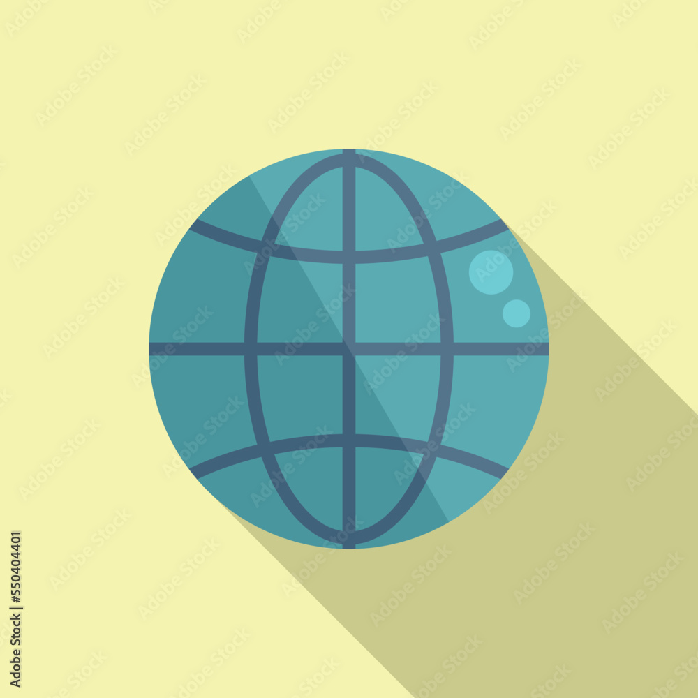Poster globe icon flat vector. computer window. web tab