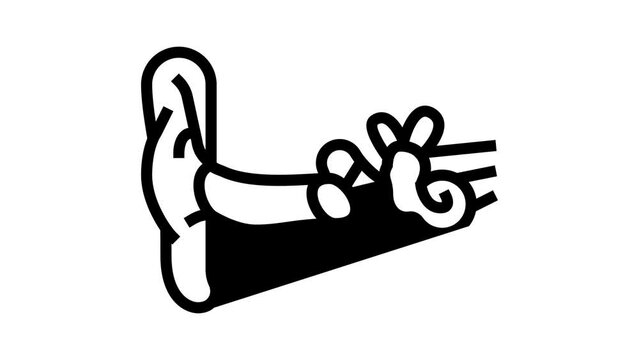 ear human organ line icon animation