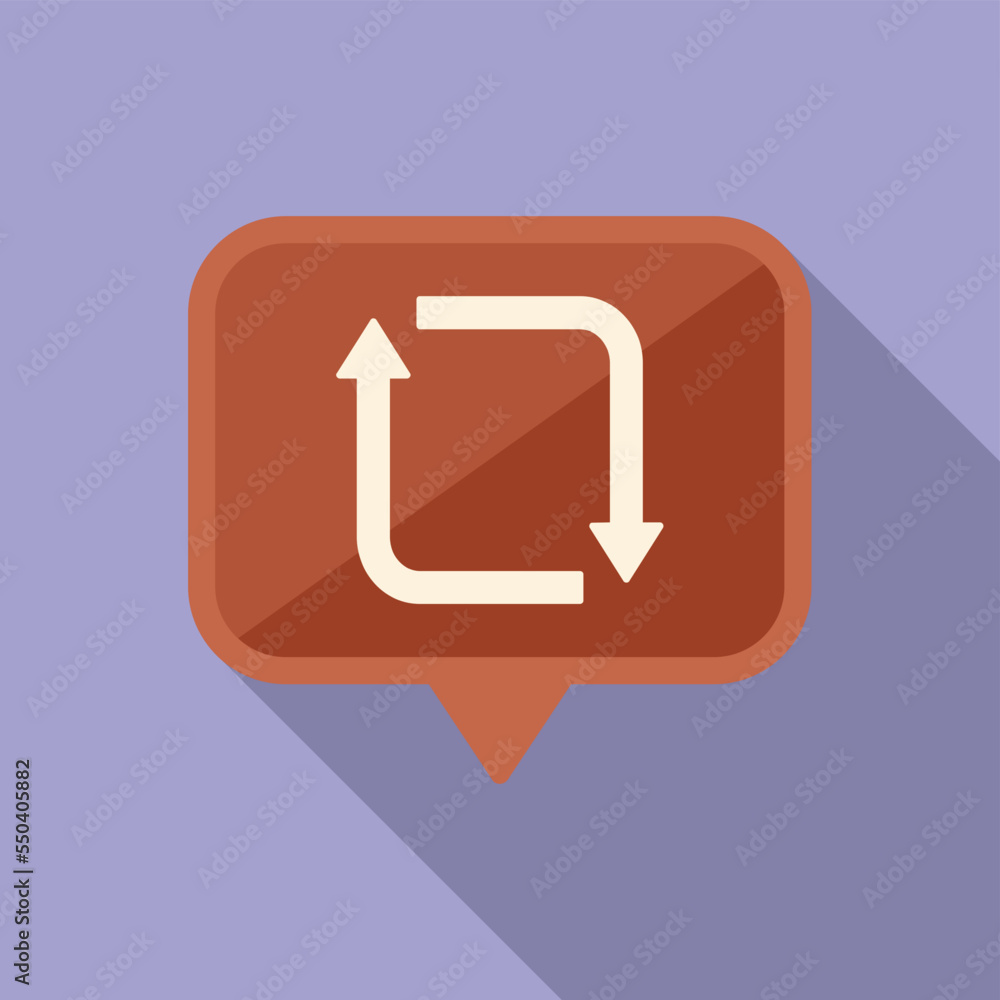 Aufkleber system chat icon flat vector. digital interface. panel desktop