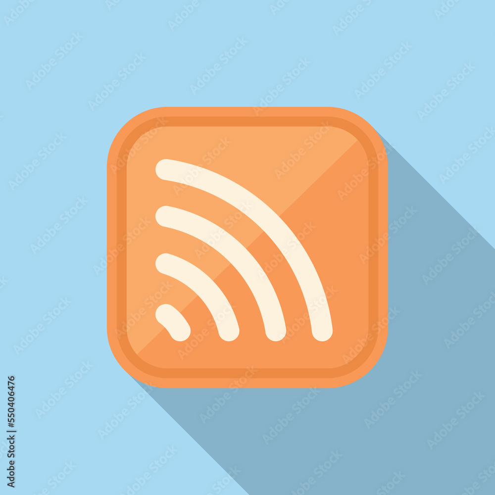 Poster stream icon flat vector. computer interface. digital tab