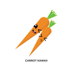 carrot kawaii flat illustration icon