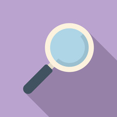 Magnifier icon flat vector. Computer interface. Cool dialog