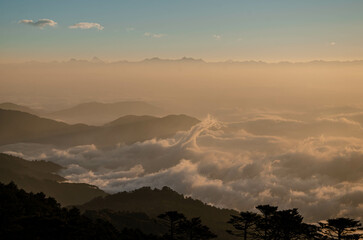 sunset in the mountains