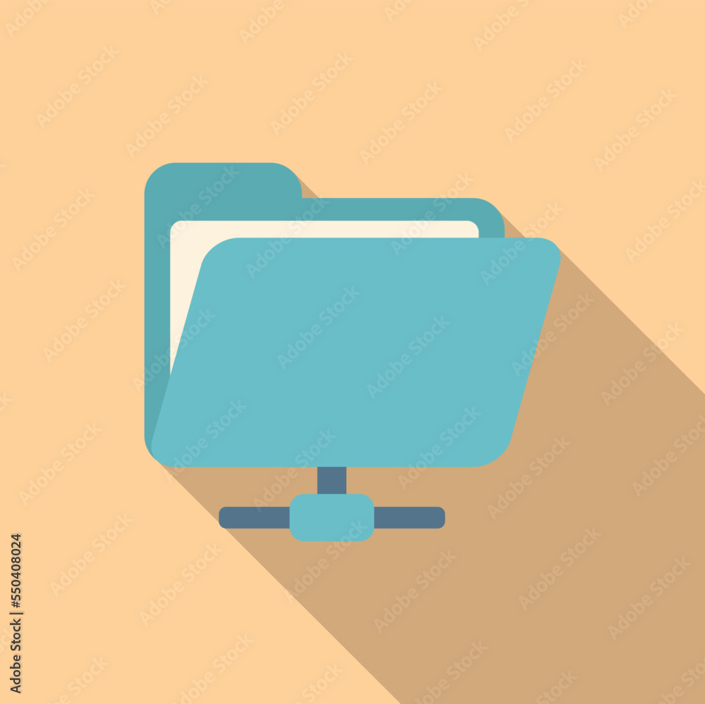 Poster share folder icon flat vector. button web. business time