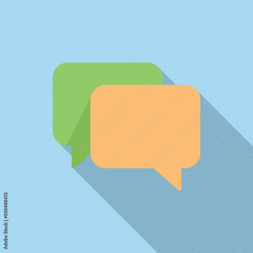 Poster chat bubble icon flat vector. web interface. phone push