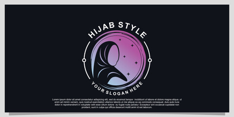 Hijab style logo design for hijab or scarf fashion muslimah with unique concept Premium Vector Part 7