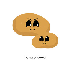 potato kawaii icon flat illustration