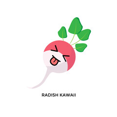 radish kawaii icon flat illustration