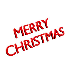 Merry Christmas 3D Lettering. Red Color. Decoration Element.