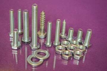 Metal bolts and screws 