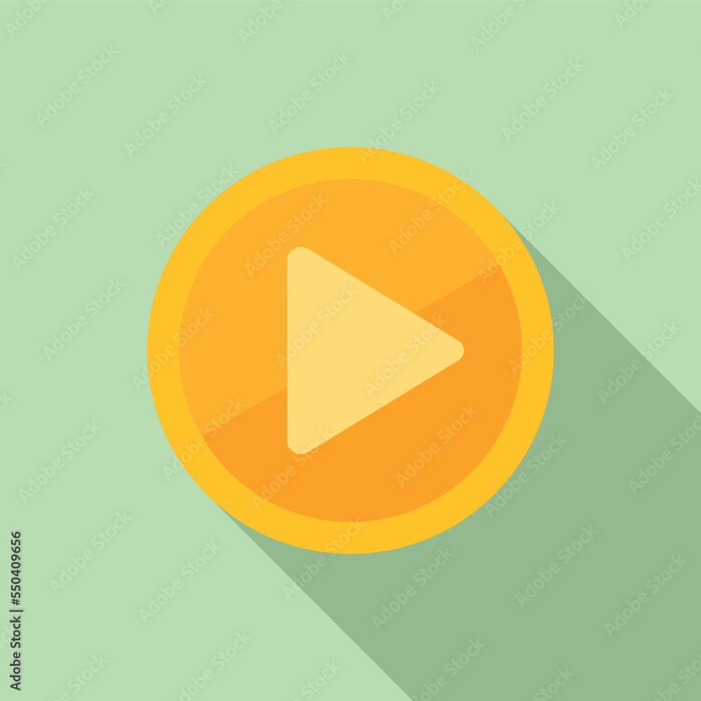 Poster play button icon flat vector. web interface. business design