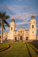 Fototapeta premium Cathedral church, Lima, Peru. It is a Roman Catholic Cathedral, located in Plaza Major (Main Square).