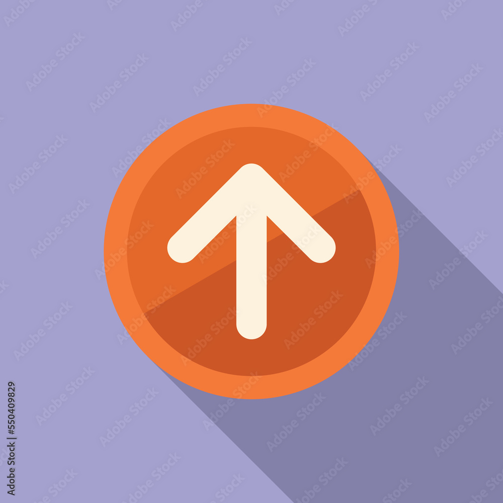 Poster arrow up icon flat vector. web interface. internet address