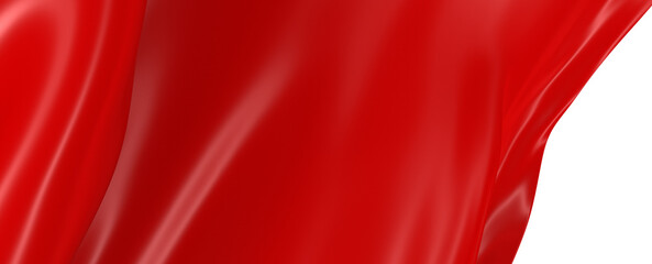 3d render, abstract background with red silk scarf