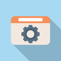 Gear system icon flat vector. Button interface. Internet website