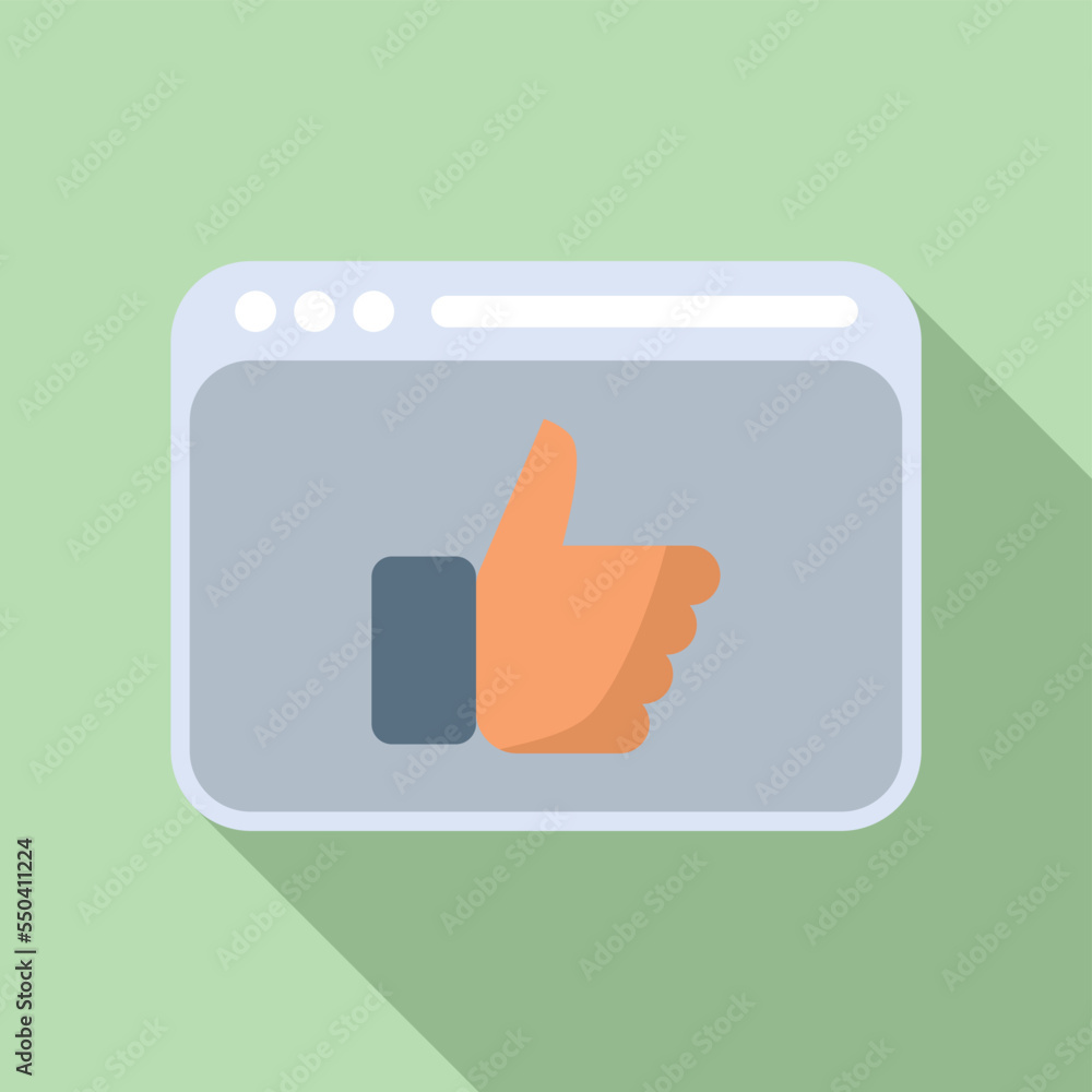 Poster web like icon flat vector. interface internet. button design