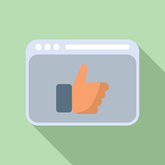 Web like icon flat vector. Interface internet. Button design