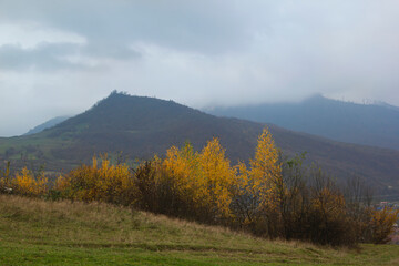 Beautiful mountain rural landscape in autumn
