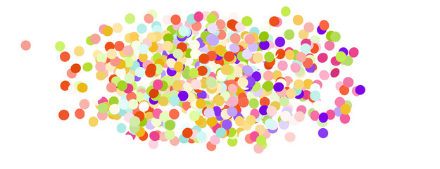  Colorful assorted confetti with serpentine on white
