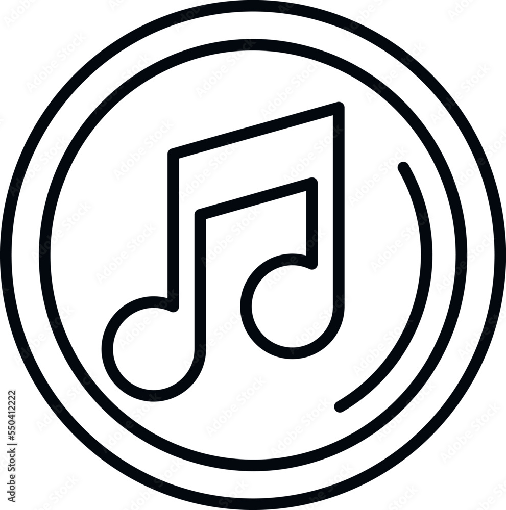 Poster music button icon outline vector. web interface. time design