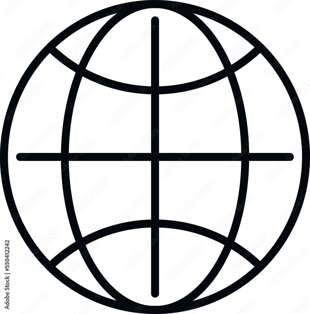 Poster globe icon outline vector. computer window. web tab