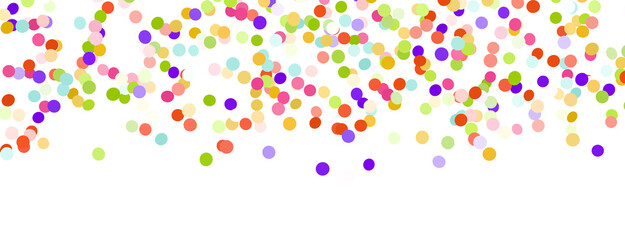  Colorful assorted confetti with serpentine on white