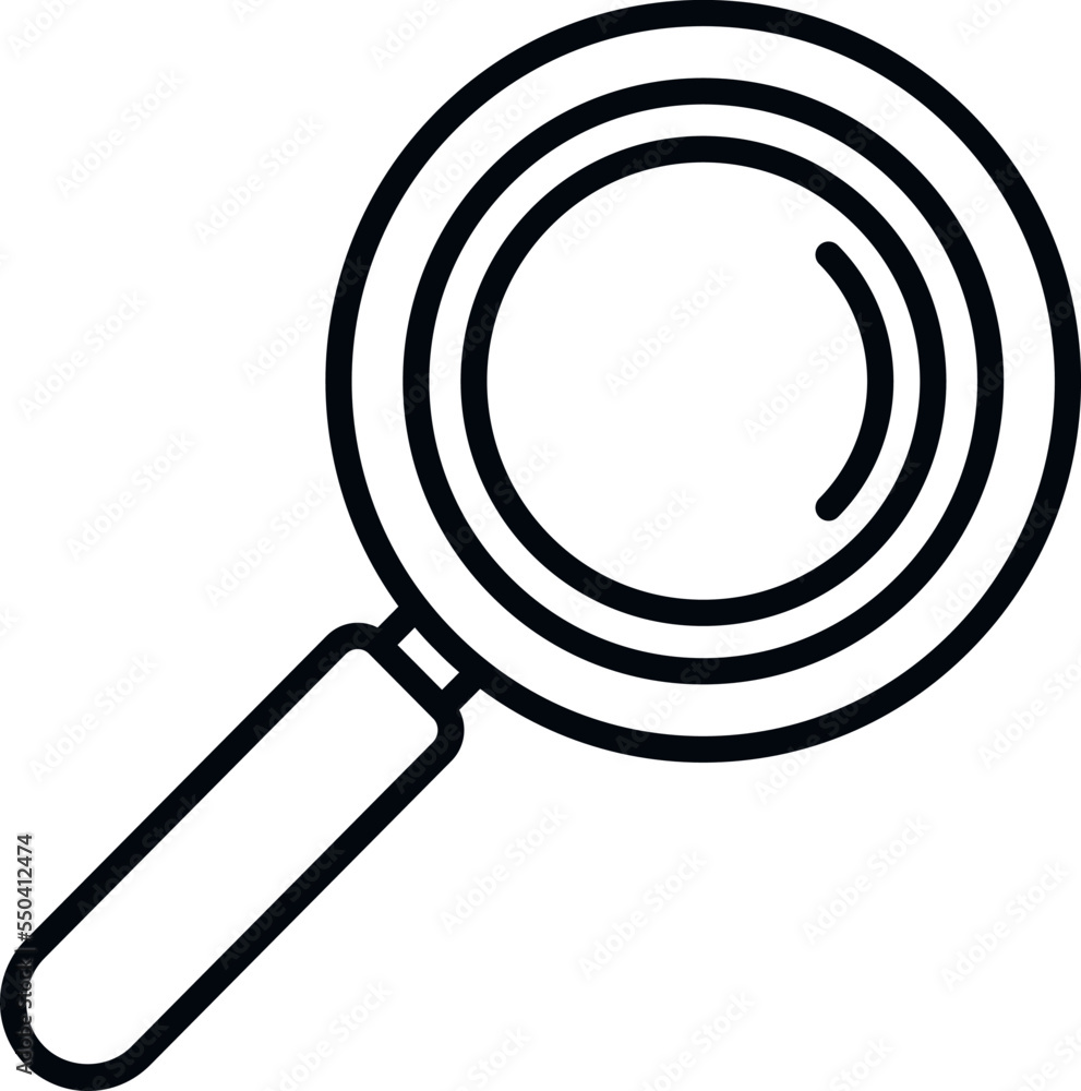 Poster magnifier icon outline vector. computer interface. cool dialog
