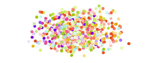  Colorful assorted confetti with serpentine on white