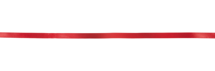 Red long ribbon close up. Png isolated with transparency