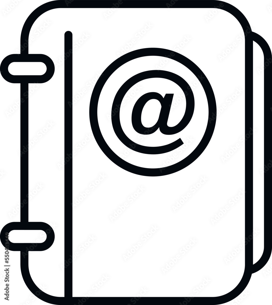 Poster contact book icon outline vector. web interface. ui lock