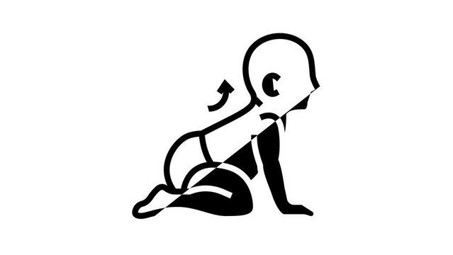 symmetrical tonic neck reflex line icon animation
