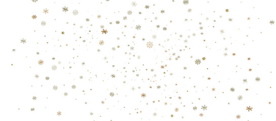 new year pattern. Christmas theme, golden openwork shiny snowflakes, star, 3D rendering. png
