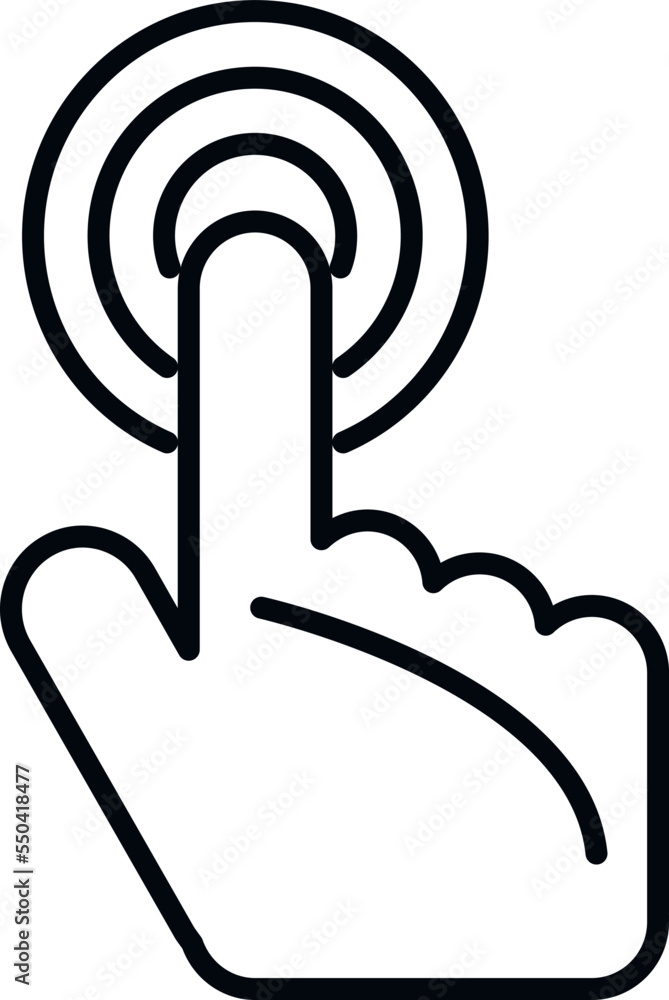 Poster touch button icon outline vector. computer interface. error user