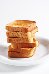 Toasted bread on a plate