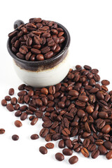 Coffee beans in cup