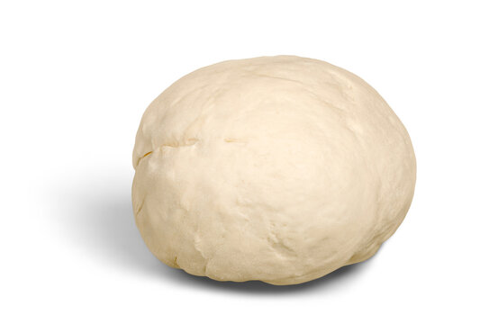 ball of raw dough over white background