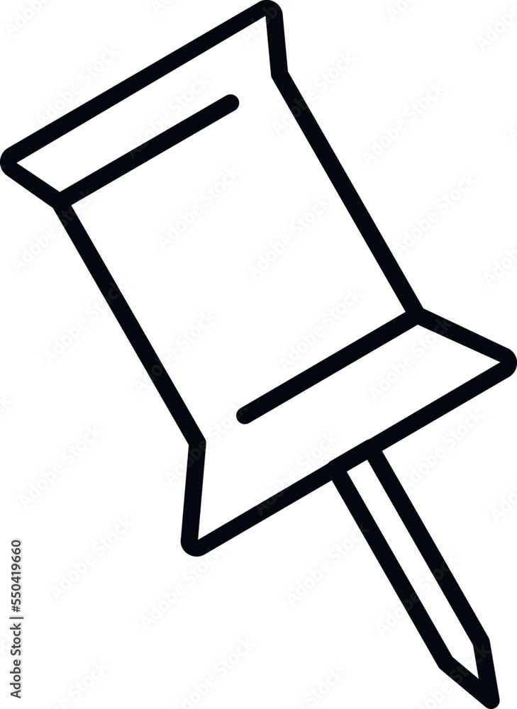 Aufkleber office pin icon outline vector. computer interface. internet smile