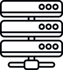 Server icon outline vector. Desktop panel. Internet bar