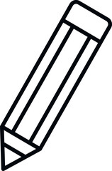 Pencil icon outline vector. Computer interface. Smile pc